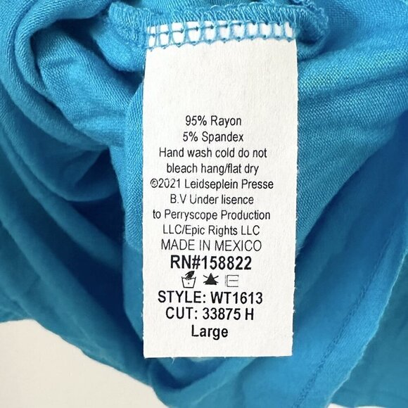NEW Wst Cst Nordstrom Boxy Crop Oversized Turquoise Blue AC/DC Shirt - Large - Picture 2 of 8
